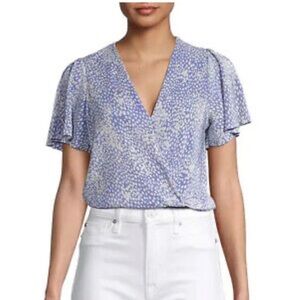 Astr Blue and White Blouse